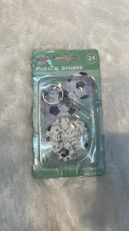 Puzzle Sphere Keychain - 24-Piece Mini 3D Puzzle with Sports Theme