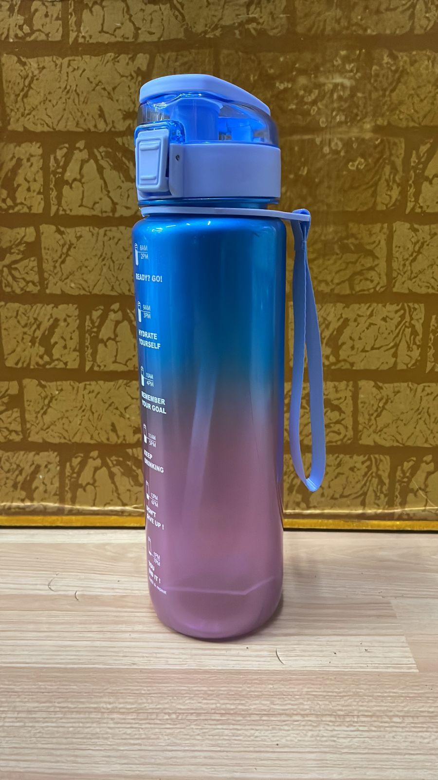 Motivational Time Marker Water Bottle - 32oz (Purple, Blue, Teal)