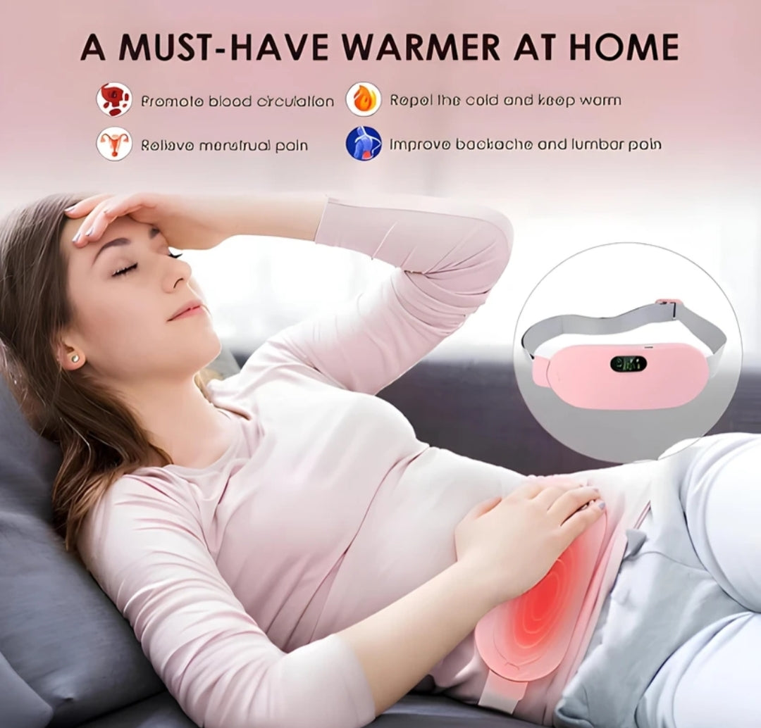 Cordless Heating Pad & Vibrating Massage Belt | 3 Heat Levels & 3 Massage Modes | Fast-Heating Waist Belt for Period Relief & Back Support