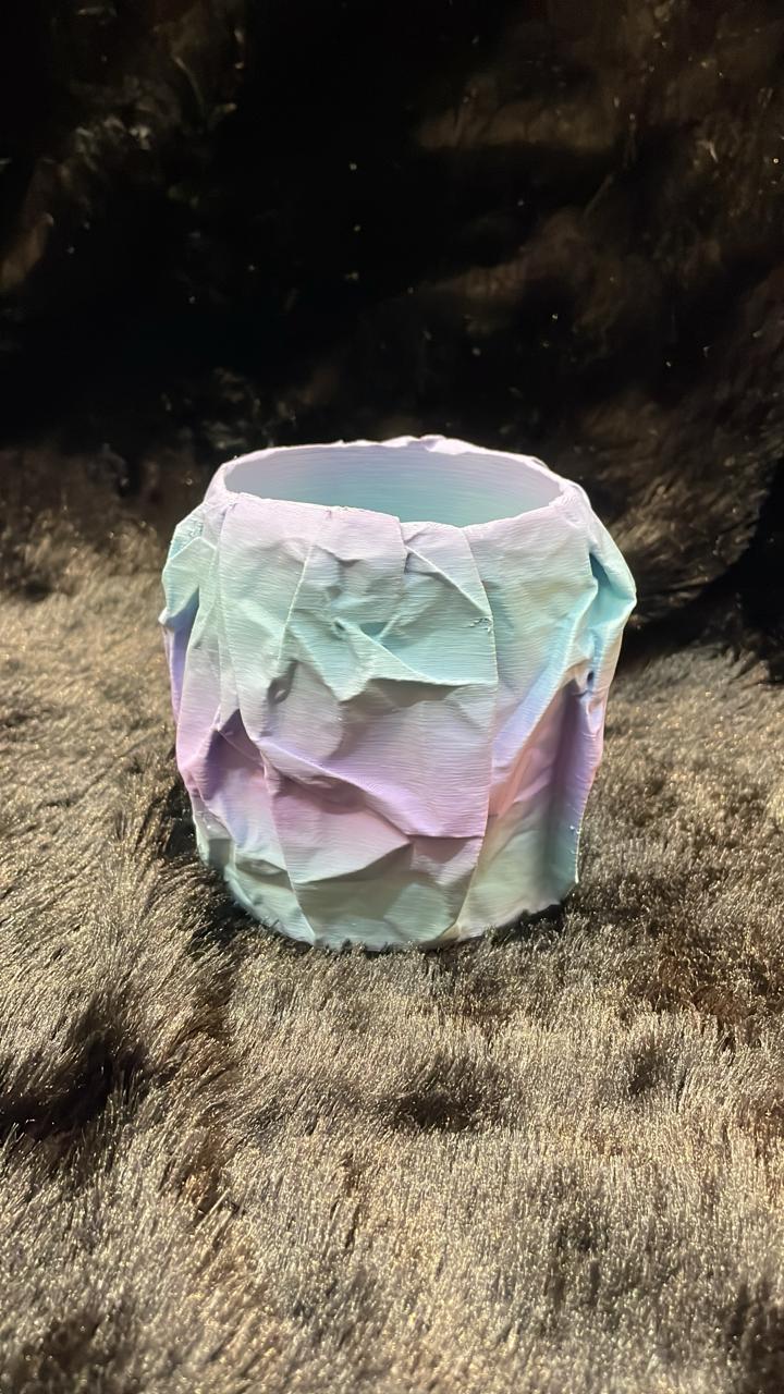 Handcrafted Crinkle Ceramic Vase Set - Pastel Gradient Trio