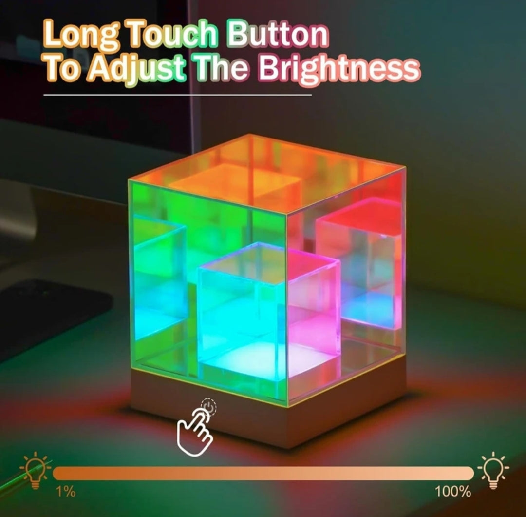 3D infinity Cube RGB Lamp, USB acrylic Night Lamp