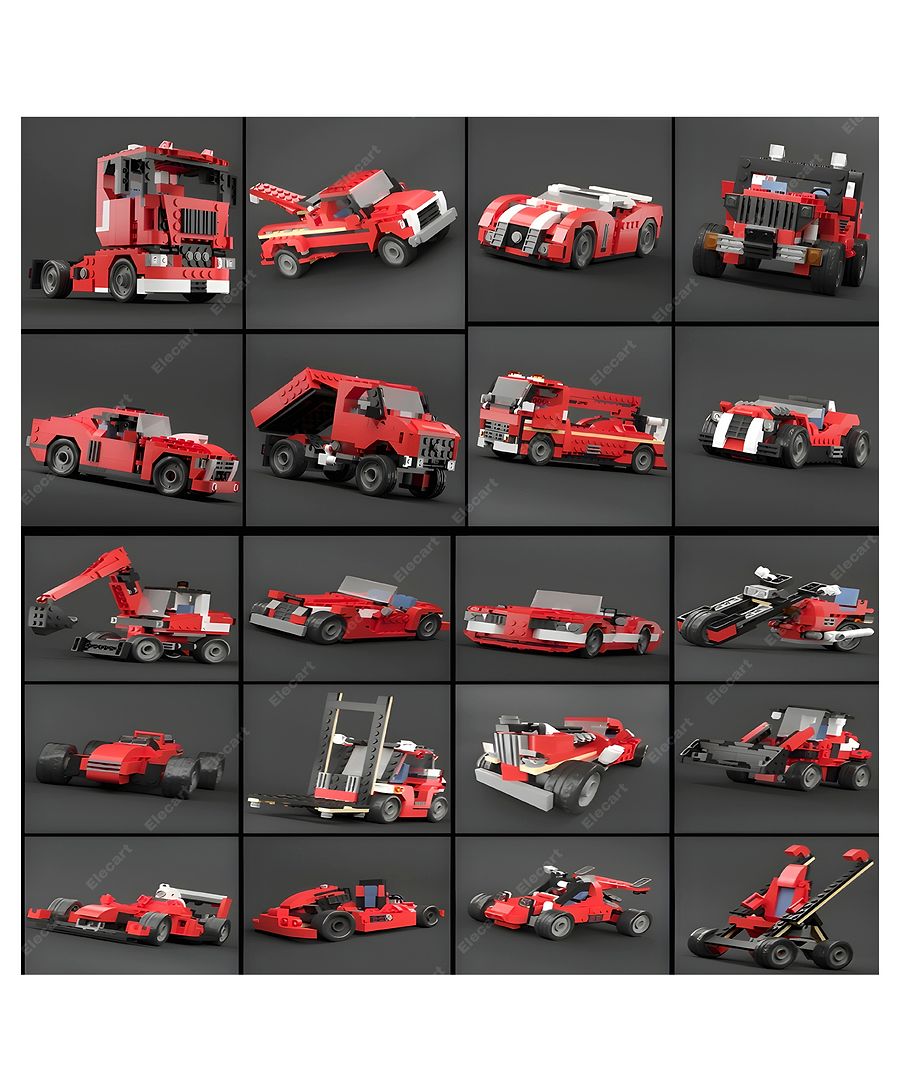 Architect 20-in-1 STEM Building Blocks Set 278+ Pieces Educational Construction Kit for Kids | Build Racing Cars, Bikes, Jeeps, SUVs | Model 31010