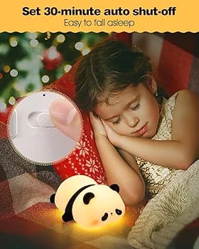 Sleeping Panda Touch Silicone Night Lamp – Rechargeable LED Bedside Lamp for Children's Bedroom, Romantic Decor, Valentine Day Gift, Love Gift for Her, Couple Gift