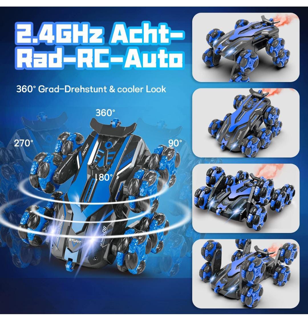 High-Speed 4WD Omni-Directional Stunt RC Car