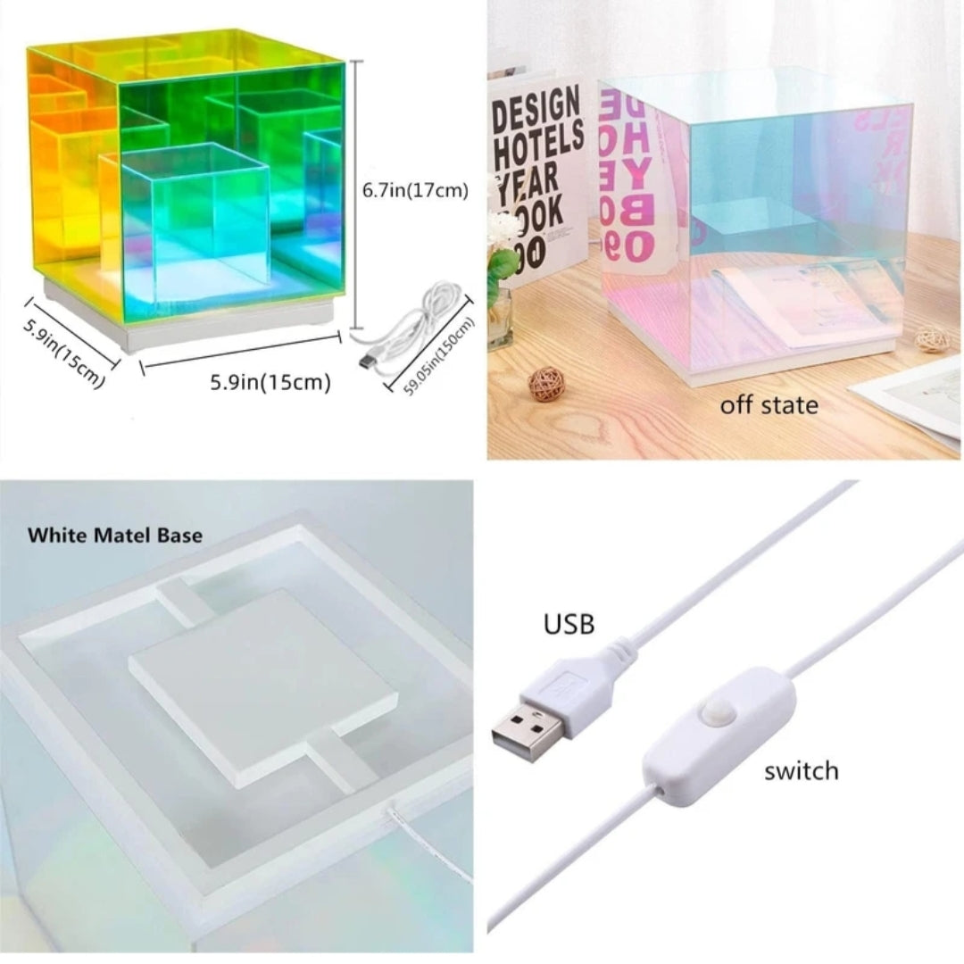3D infinity Cube RGB Lamp, USB acrylic Night Lamp