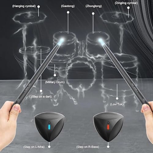 Electronic Air Drum Stick, Electronic Somatosensory Drum Kit Air Drum Stick for Work Spaces for Studios