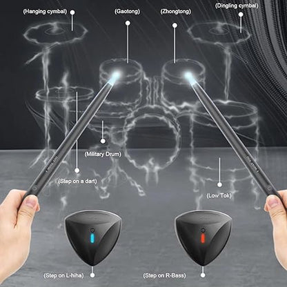 Electronic Air Drum Stick, Electronic Somatosensory Drum Kit Air Drum Stick for Work Spaces for Studios