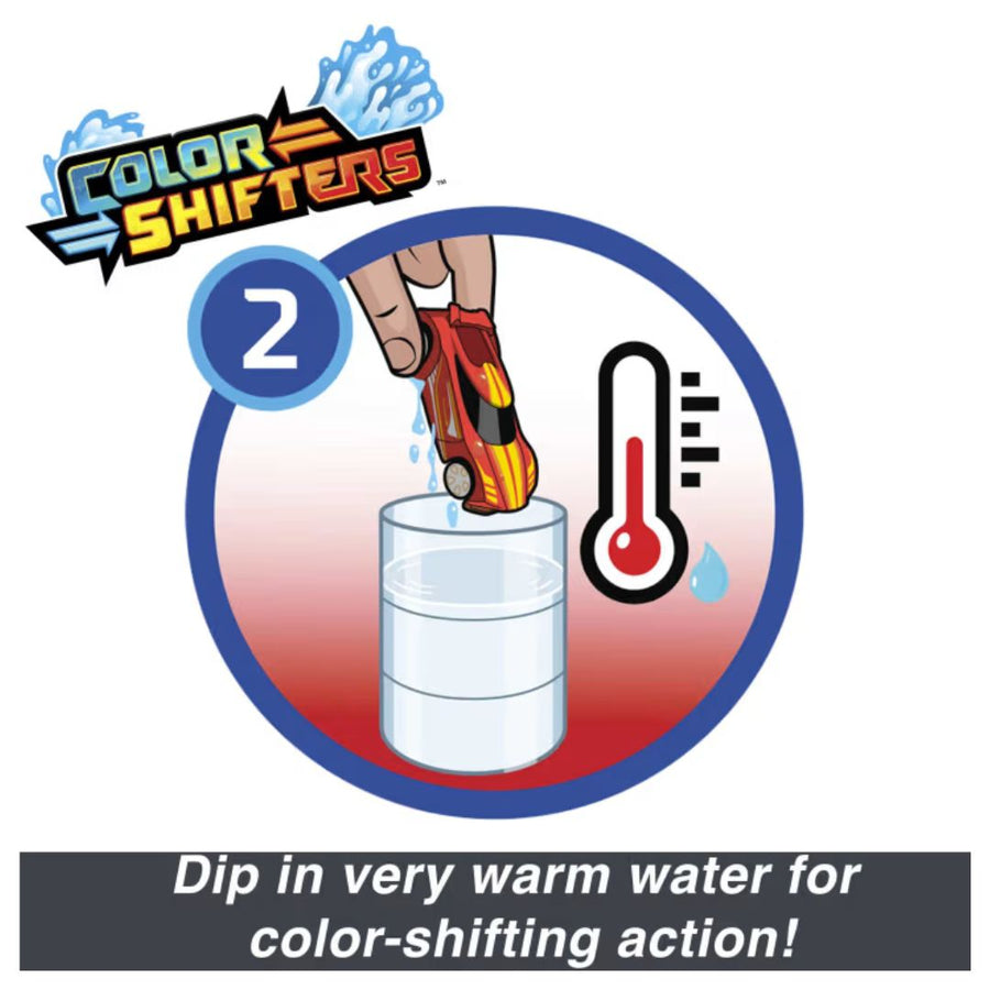 Hot Wheels Cars, Set of 2 Color Reveal Vehicles in 1:64 Scale with Surprise Initial Reveal & Repeat Color-Change Feature in Very Warm & ICY Cold Water (Styles May Vary)