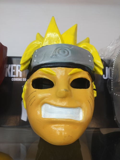 Naruto Uzumaki Cosplay Mask – Angry Face Anime Prop with Leaf Village Headband