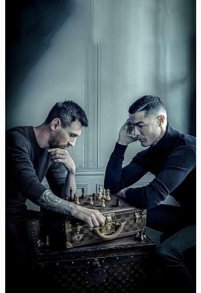 MESSI VS RONALDO CHESS POSTER - ICONIC RIVALRY EDITION